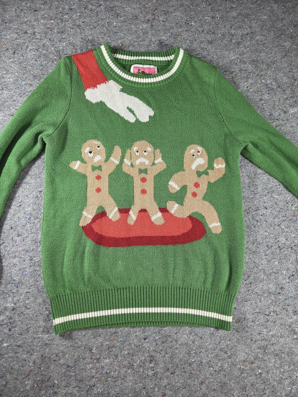 Tipsy Elves Gingerbread Cookies Ugly Christmas Sweater Men’s Large Green